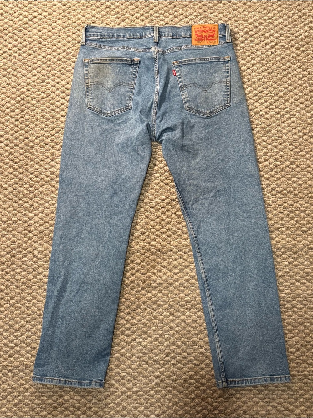 Levi's 505 Regular Fit Jeans Mens 36x30 Blue Straight Leg Classic Denim Workwear